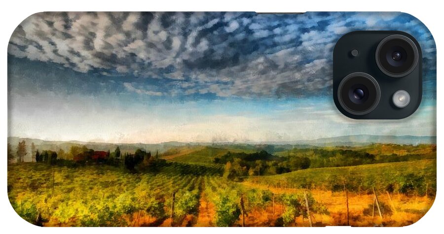Wine iPhone Case featuring the photograph In the Vineyard Winery Landscape by Edward Fielding