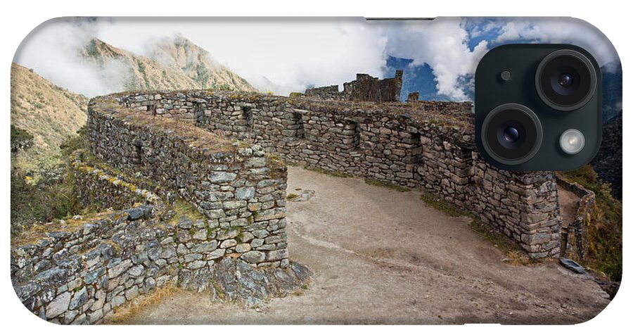 Inca Ruins iPhone Case featuring the photograph Inca Ruins in Clouds by Aivar Mikko
