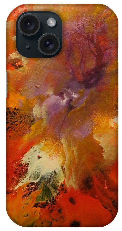 Abstract iPhone Case featuring the painting Inception by Soraya Silvestri