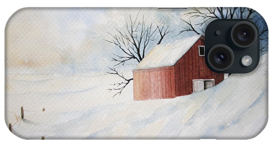 Incoming Blizzard iPhone Case featuring the painting Incoming Blizzard by Rebecca Davis