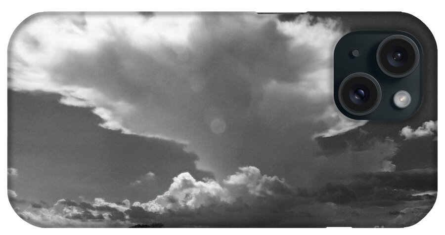 Landscape iPhone Case featuring the photograph Incoming Storm Over Barnegat Bay BW by Mary Haber