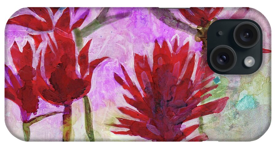 Mixed Media iPhone Case featuring the painting Indian Paintbrush by Julie Maas