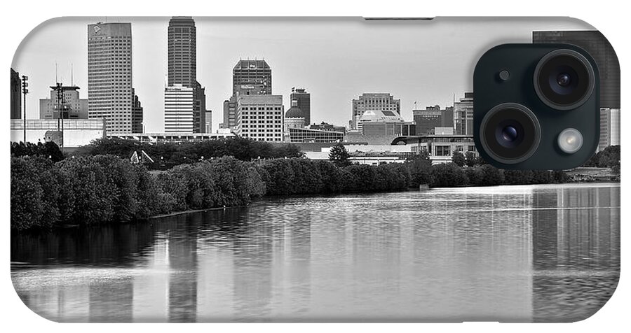 Indianapolis iPhone Case featuring the photograph Indianapolis Charcoal Panoramic by Frozen in Time Fine Art Photography