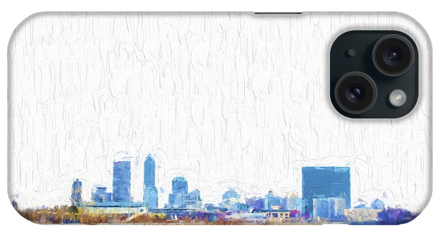 Ndianapolis iPhone Case featuring the photograph Indianapolis Indiana Skyline Creative Blue by David Haskett II