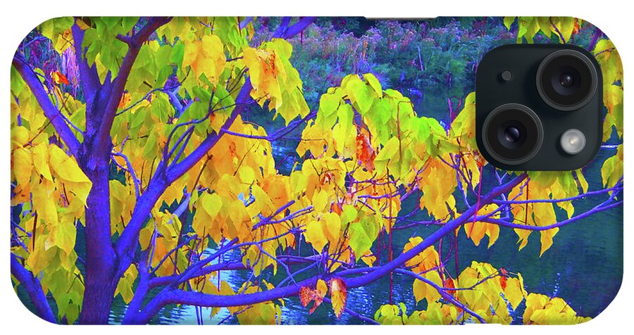 Autumn iPhone Case featuring the digital art Indigo Autumn by Ann Johndro-Collins