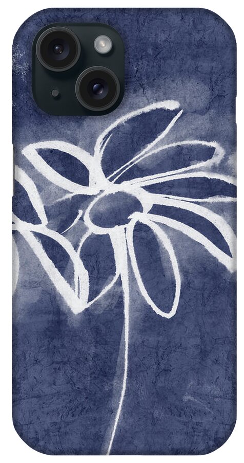 Indigo iPhone Case featuring the painting Indigo Floral 1- Art by Linda Woods by Linda Woods