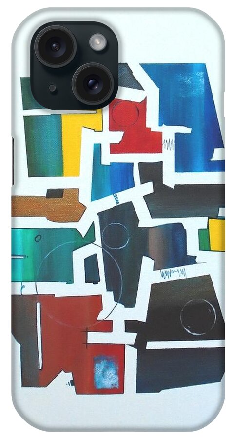 Art iPhone Case featuring the painting Industrial Abstractica White 2 by John Lyes