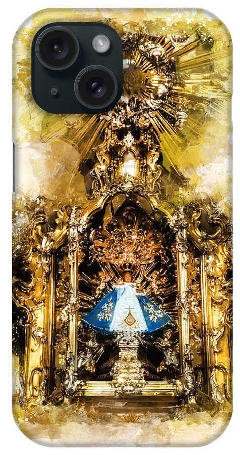 Infant Jesus Of Prague iPhone Case featuring the mixed media Infant Jesus of Prague by Justyna Jaszke JBJart