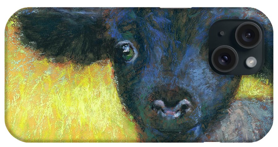 Lamb iPhone Case featuring the pastel Inky by Rita Kirkman