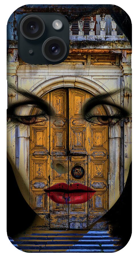 Door iPhone Case featuring the digital art Inside the old italian door by Gabi Hampe