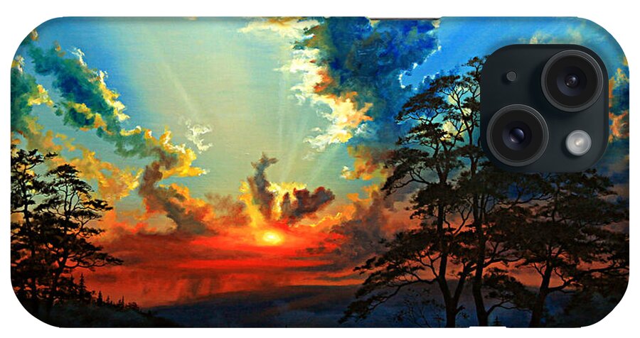 Sunset iPhone Case featuring the painting Inspiration by Hanne Lore Koehler