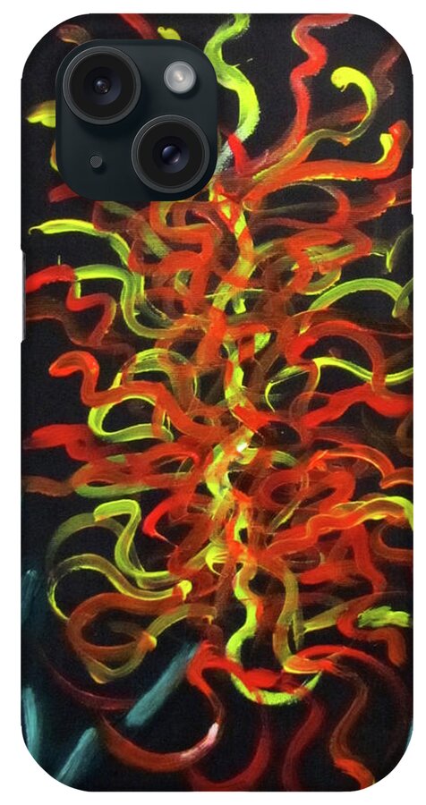 Abstract iPhone Case featuring the painting Inspired by Chihuly by Linda Feinberg