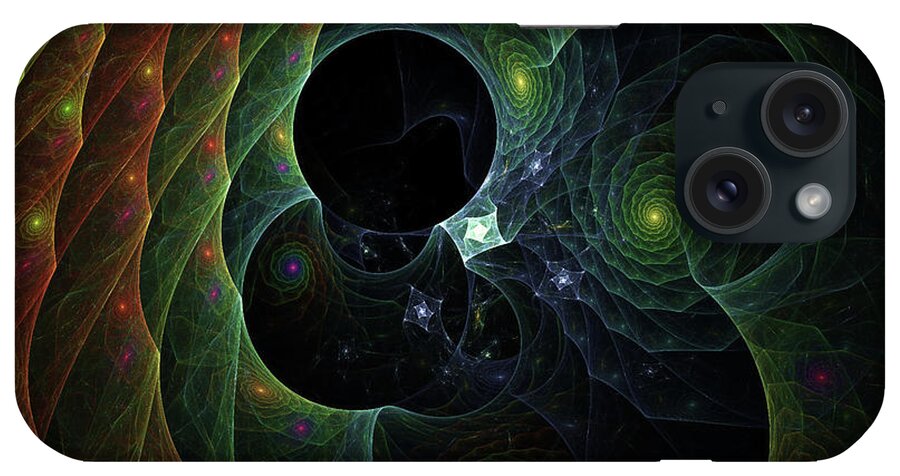 Swirl iPhone Case featuring the digital art Into Space and Time by Deborah Benoit