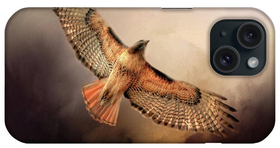 Red Tailed Hawk iPhone Case featuring the photograph Into the Light by Donna Kennedy