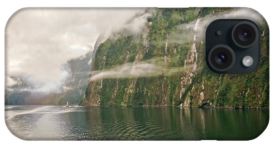 Milford Sound iPhone Case featuring the photograph Into the Mist by Catherine Reading