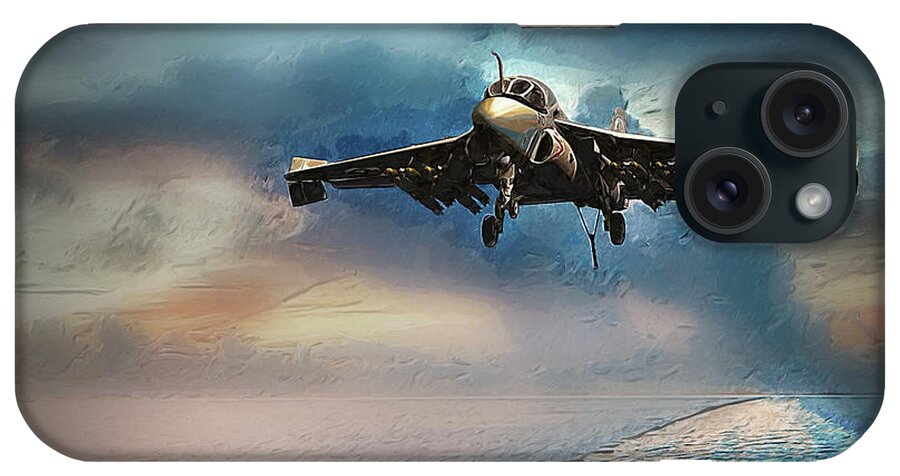 A-6 iPhone Case featuring the digital art Intruder Returns by Airpower Art