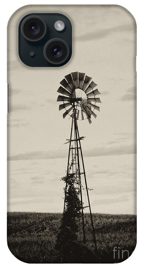 Iowa iPhone Case featuring the photograph Iowa Windmill In a Corn Field by Wilma Birdwell