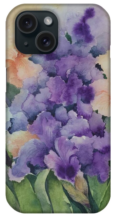 Iris iPhone Case featuring the painting Iris #3 by Lael Rutherford