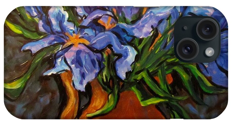 Irises iPhone Case featuring the painting Irises by Barbara O'Toole