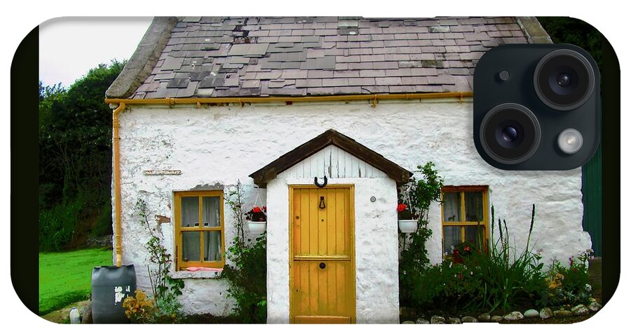 Cottage iPhone Case featuring the photograph Irish Cottage with a yellow door by Stephanie Moore
