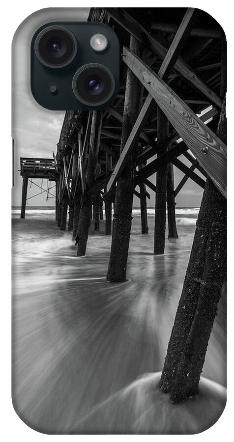 Isle Of Palms iPhone Case featuring the photograph Isle of Palms Pier Water in Motion by Donnie Whitaker