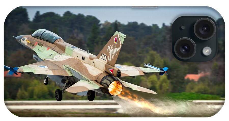 Israel Air Force iPhone Case featuring the photograph Israel Air Force F-16D Barak by Nir Ben-Yosef