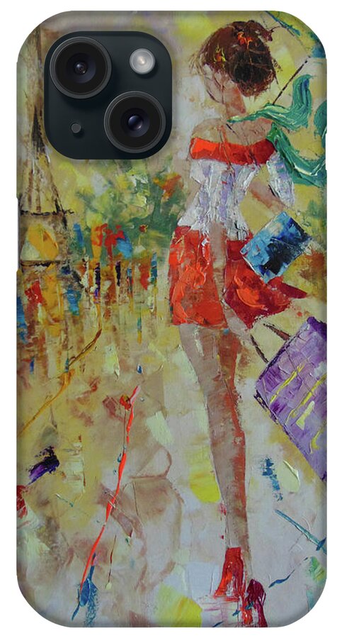 Palette Knife iPhone Case featuring the painting J adore Paris by Frederic Payet