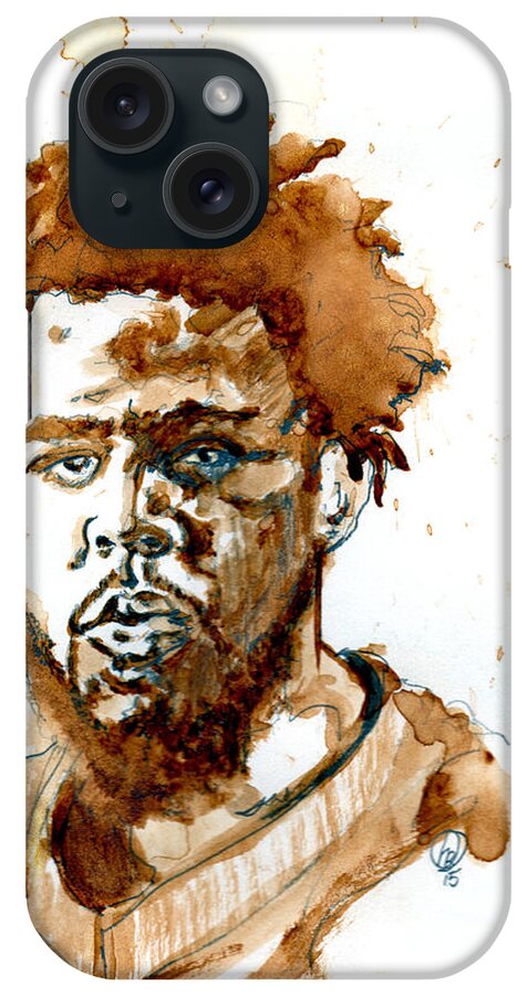 Coffee iPhone Case featuring the painting J Cole by Howard Barry