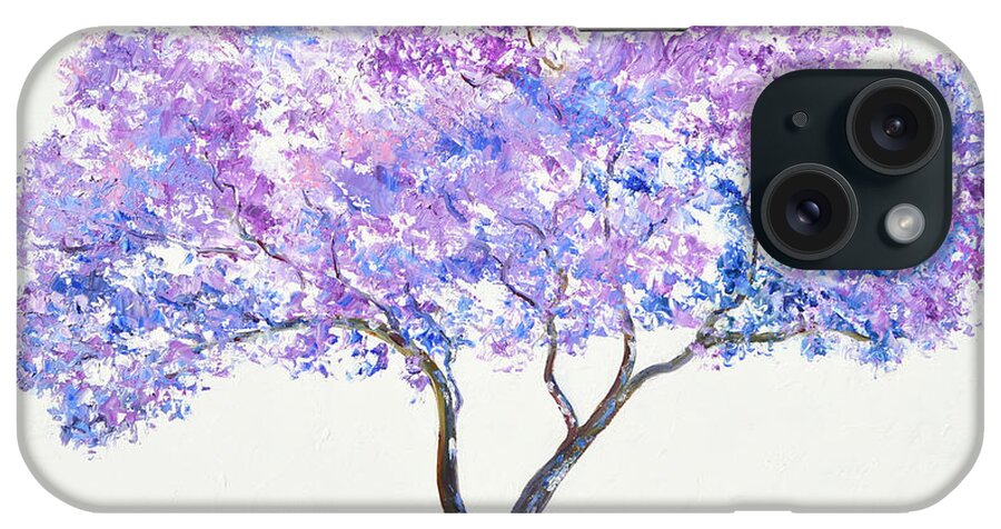 Jacaranda Tree iPhone Case featuring the painting Jacaranda Tree painting by Jan Matson