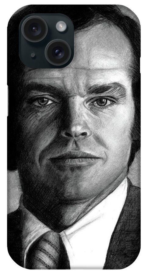 Actors iPhone Case featuring the drawing Jack Nicholson Portrait by David Rives