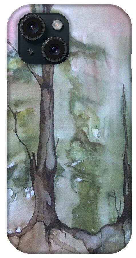 Tree iPhone Case featuring the painting Jackfish lake by Pat Purdy