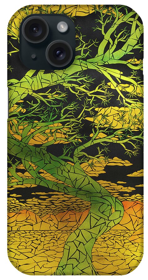 Chromasic iPhone Case featuring the mixed media Jade tree by Jon Carroll Otterson