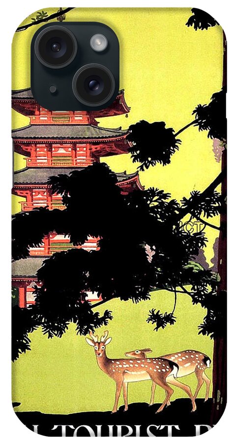 Japan iPhone Case featuring the painting Japan temple, Japan tourist bureau by Long Shot