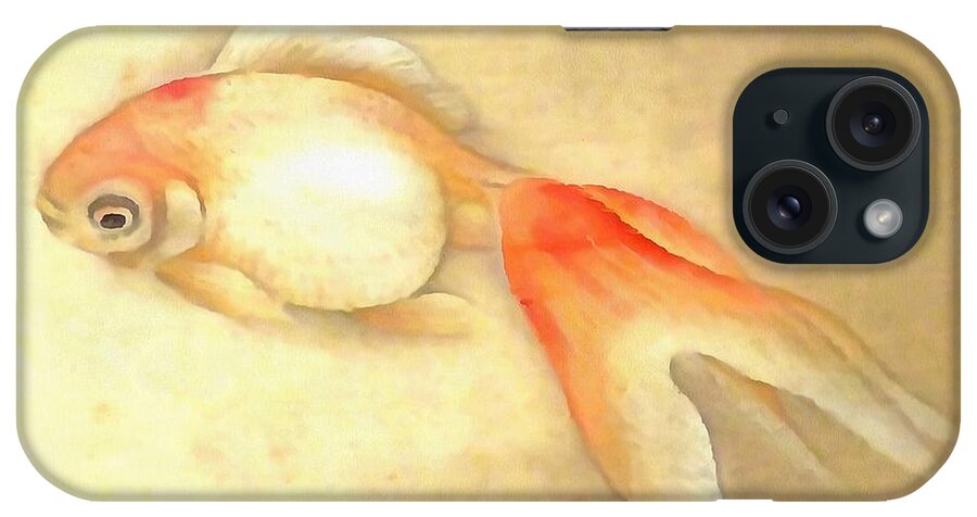 Fantail iPhone Case featuring the painting Japanese Goldfish by Taiche Acrylic Art