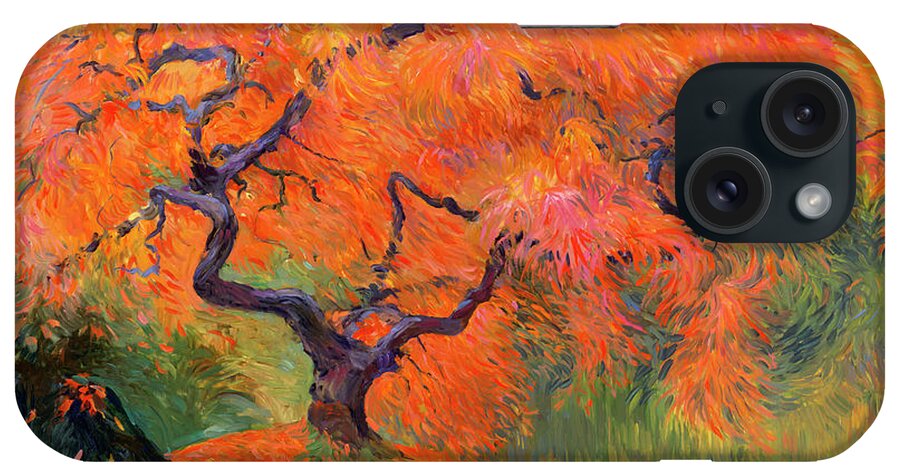 Japanese Maple iPhone Case featuring the painting Japanese Maple Tree by Judith Barath