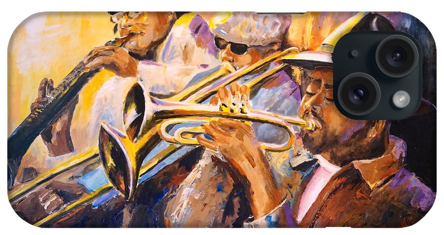 Jazz iPhone Case featuring the painting Jazz by Alan Lakin