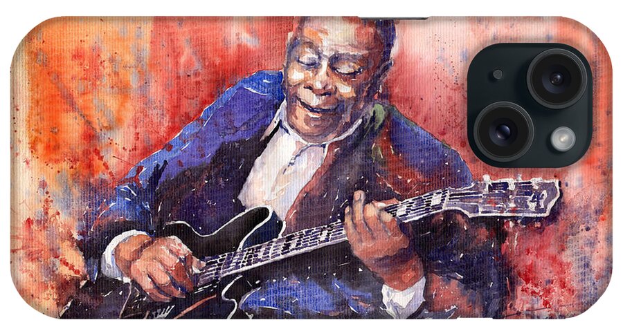 Jazz iPhone Case featuring the painting Jazz B B King 06 a by Yuriy Shevchuk