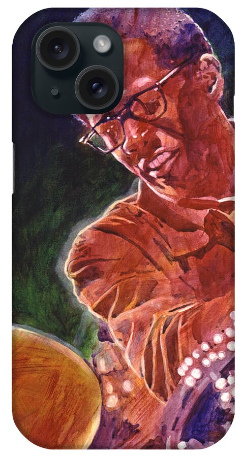 Jazz iPhone Case featuring the painting Jazz Drummer Brian Blades by David Lloyd Glover