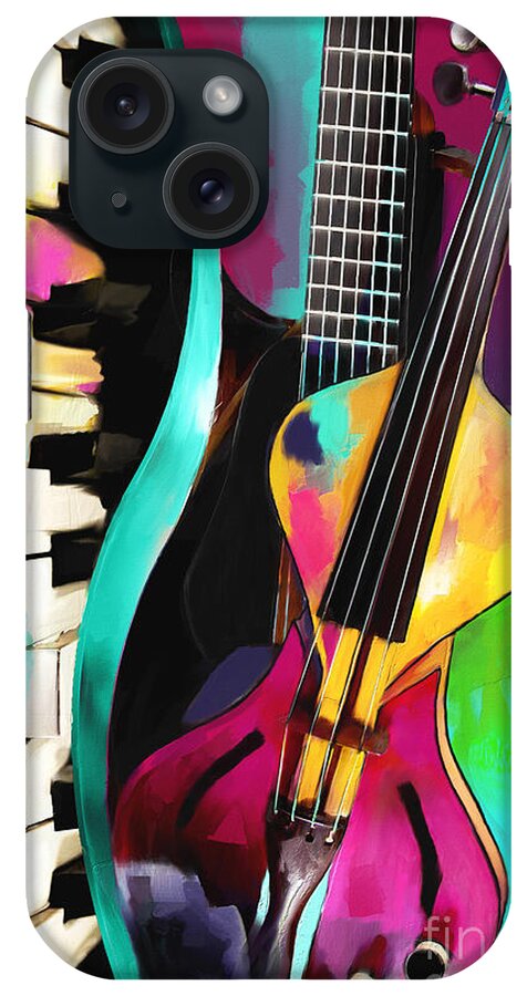 Piano iPhone Case featuring the painting Jazz by Melanie D