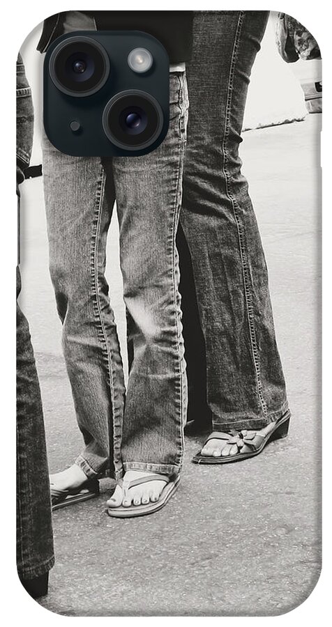 Jeans iPhone Case featuring the photograph Jeans and Sandals Black and White- Photography by Linda Woods by Linda Woods