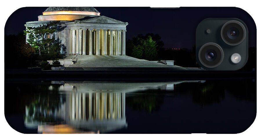 Memorial. Night iPhone Case featuring the photograph The Jefferson at Night by Ed Clark