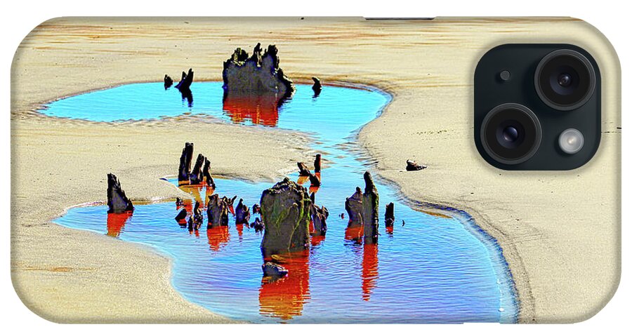 Nature iPhone Case featuring the photograph Jekyll Driftwood Beach Puddle by DB Hayes