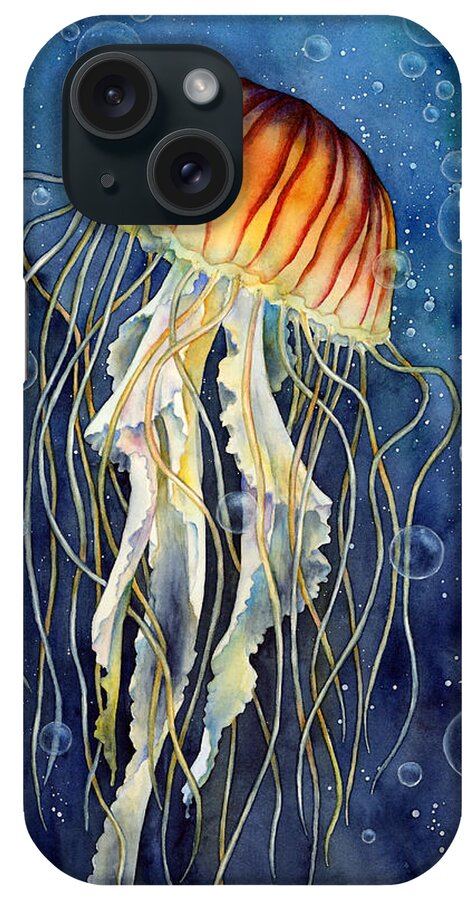 Jellyfish iPhone Case featuring the painting Jellyfish by Hailey E Herrera
