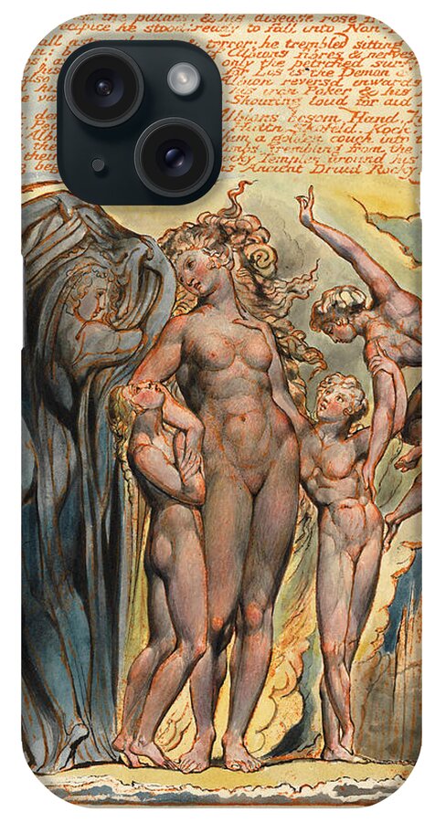 William Blake iPhone Case featuring the drawing Jerusalem. Plate 32 by William Blake