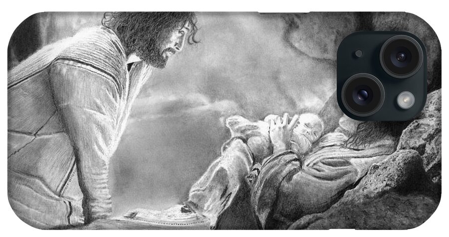 Jesus iPhone Case featuring the drawing Jesus' Birth by James Schultz
