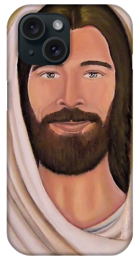 Jesus Christ iPhone Case featuring the painting See Yourself Through His Eyes by Victoria Rhodehouse