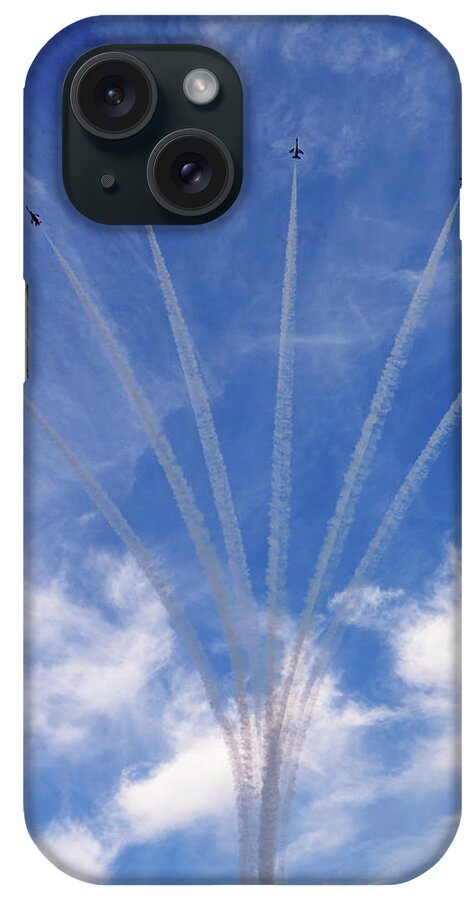 Planes iPhone Case featuring the photograph Jet planes formation in sky by Pradeep Raja Prints