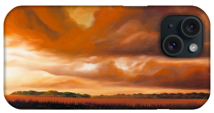 Clouds iPhone Case featuring the painting Jetties On The Shore by James Hill