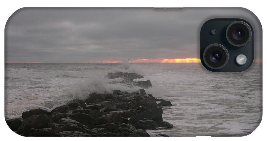 Photography iPhone Case featuring the photograph Jetty sunrise 10-6-15 by Julianne Felton