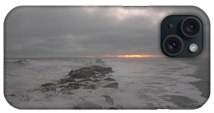 Photography iPhone Case featuring the photograph Jetty sunrise 2 10-6-15 by Julianne Felton